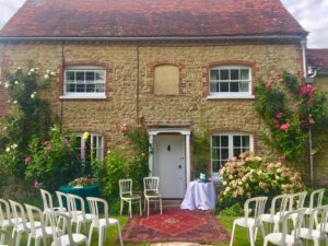 small garden humanist wedding